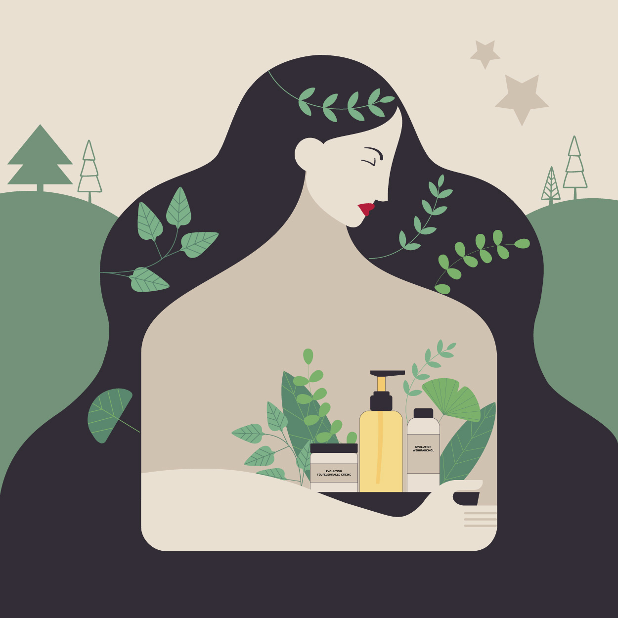 Illustration für Ruhe und Entspannung